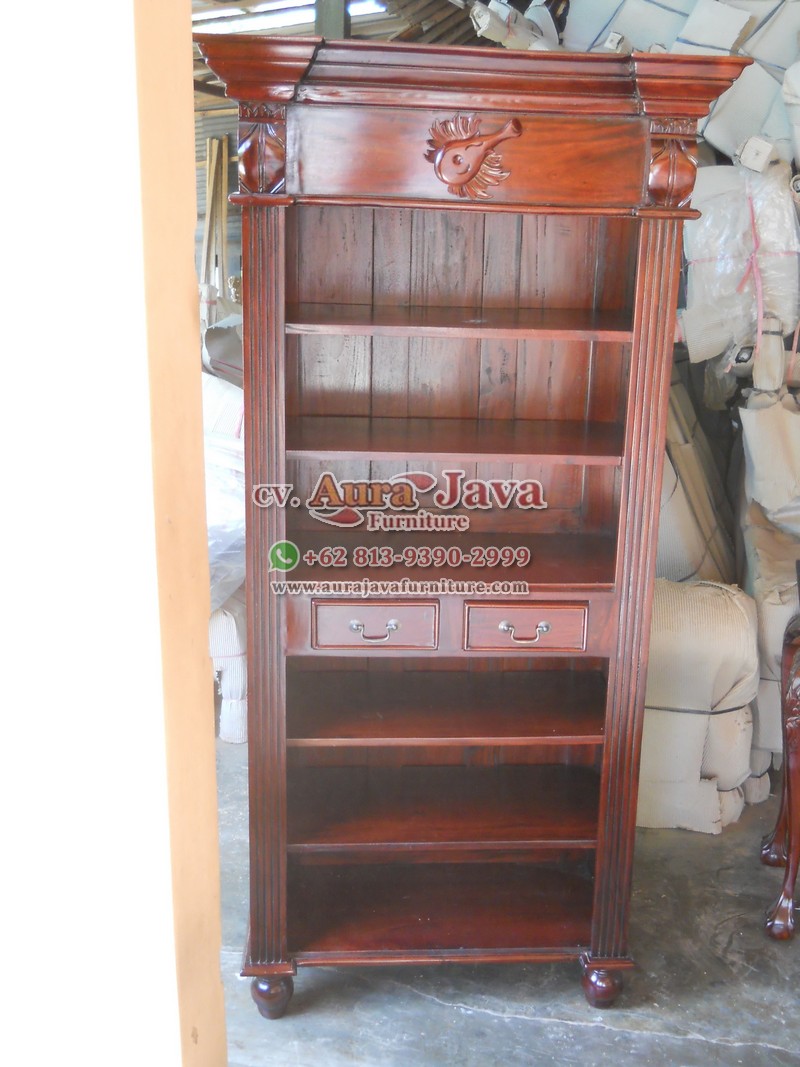 indonesia open bookcase mahogany furniture 030