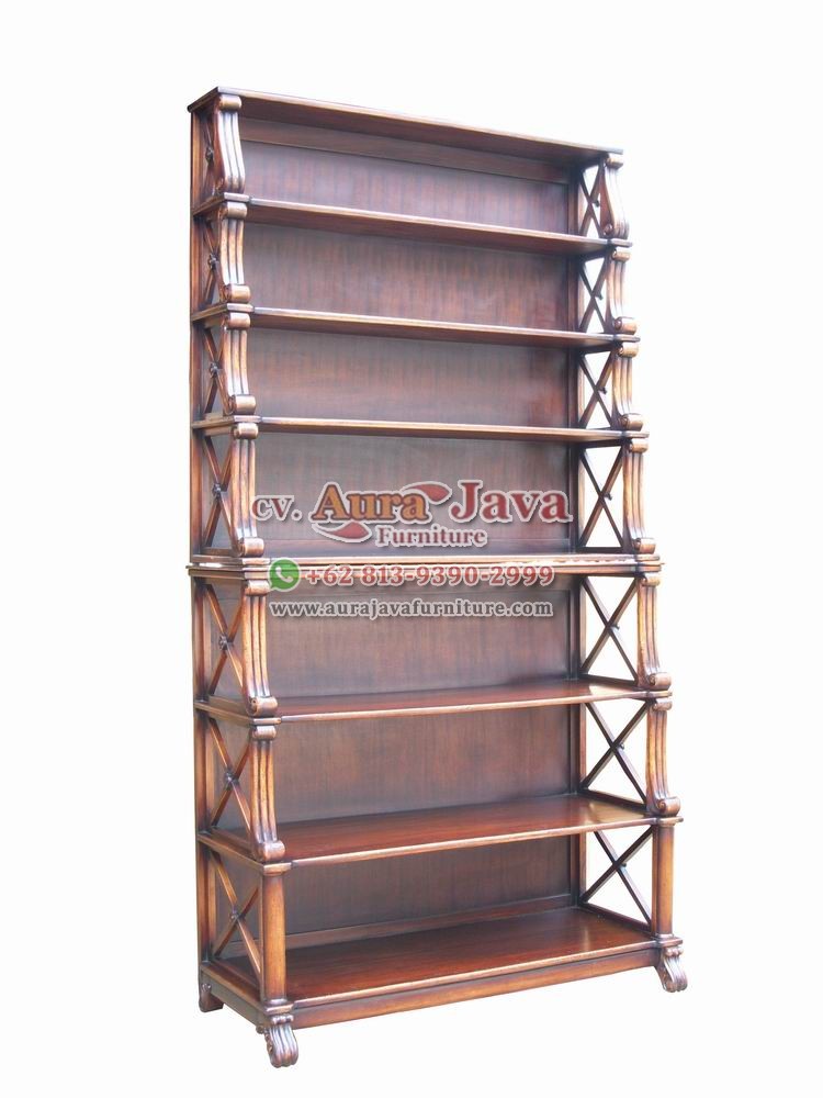 indonesia open bookcase mahogany furniture 001