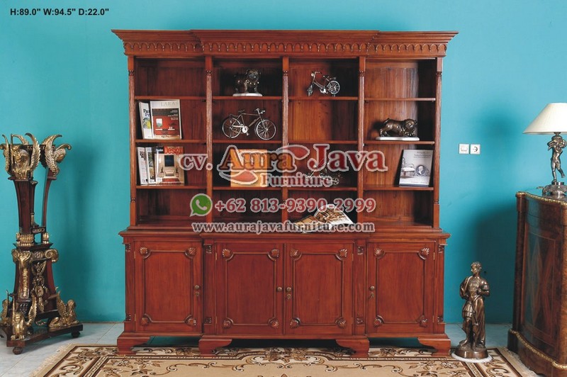 indonesia open bookcase mahogany furniture 002