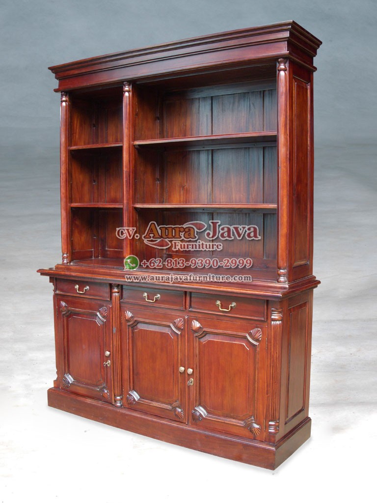 indonesia open bookcase mahogany furniture 003