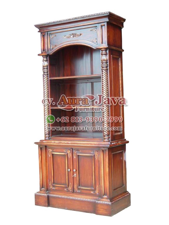 indonesia open bookcase mahogany furniture 006