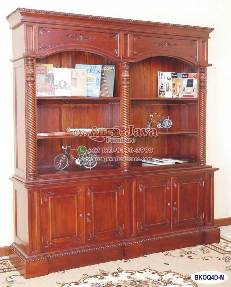 indonesia open bookcase mahogany furniture 008