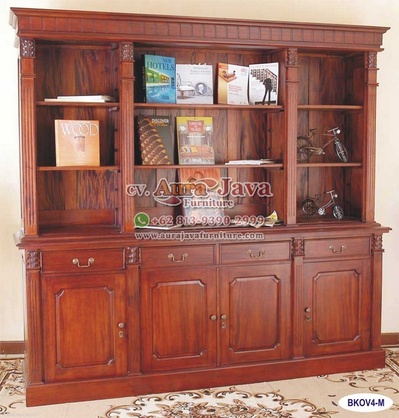 indonesia open bookcase mahogany furniture 013