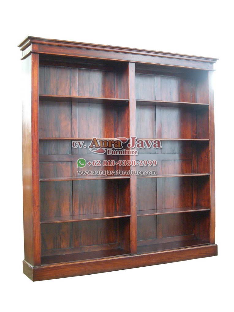 indonesia open bookcase mahogany furniture 018