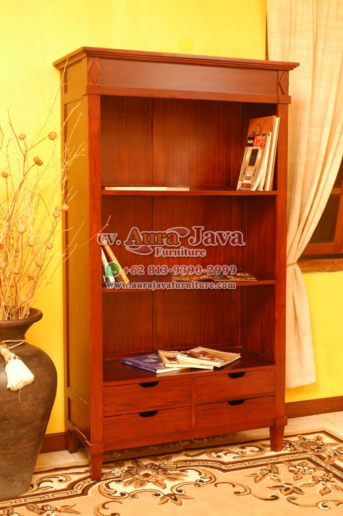 indonesia open bookcase mahogany furniture 019