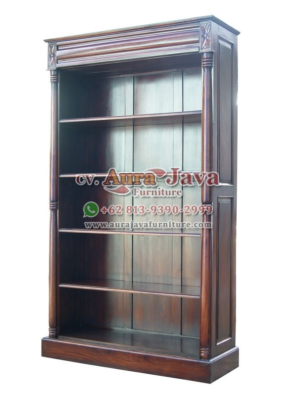 indonesia open bookcase mahogany furniture 024